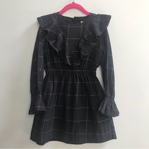 Nueces ruffled black dress, size 6A.